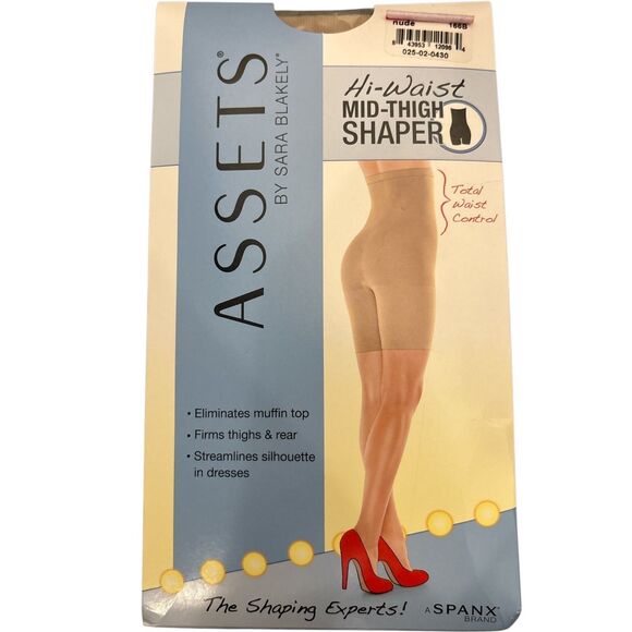 ASSETS by Spanx Hi-Waist Mid-Thigh Shaper Nude Size 1 Slimming Shapewear NWT - Picture 1 of 2
